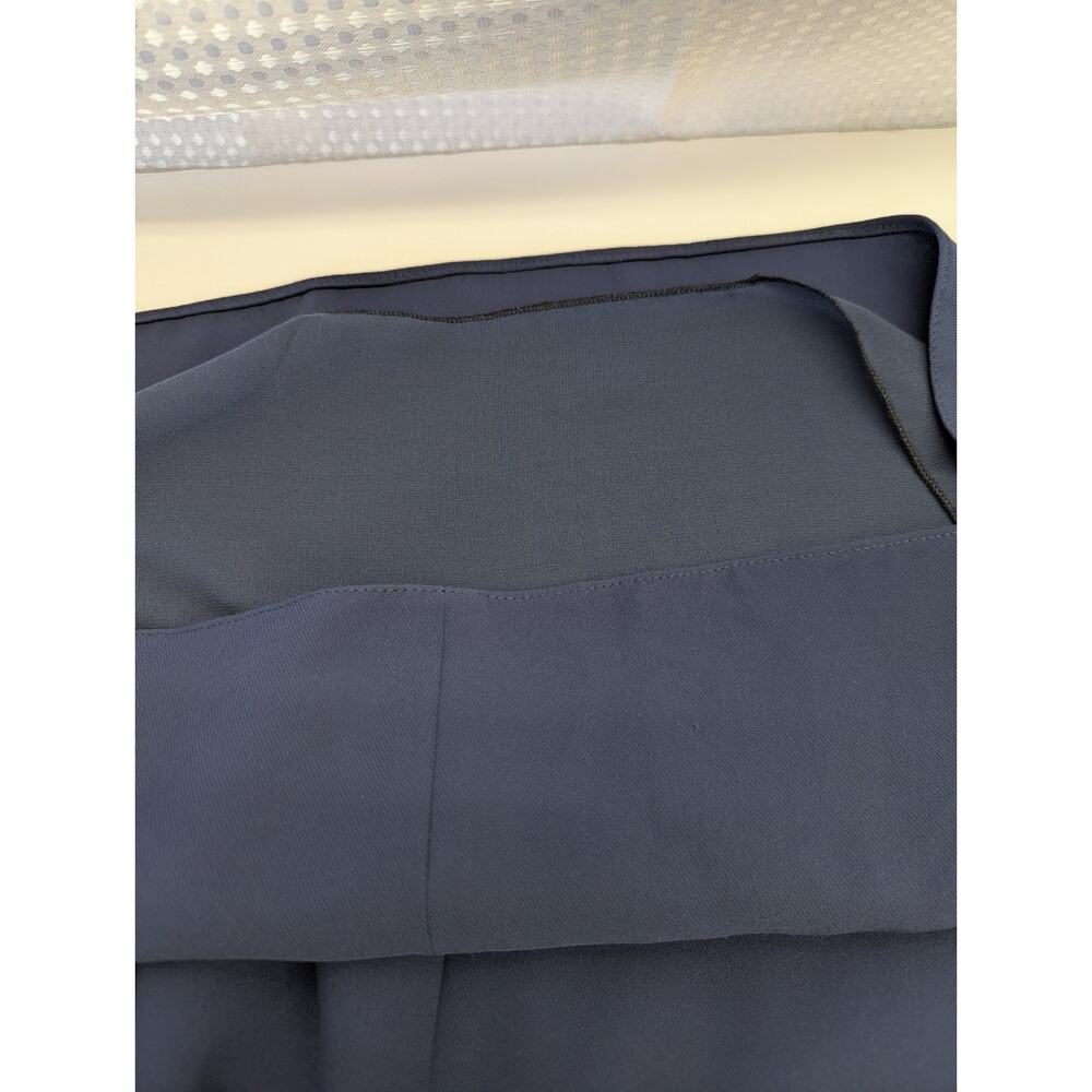 Emporio Armani Navy Blue Sleeveless Shift Dress Pleated Front,Size Cut Off, 12 - Picture 9 of 14